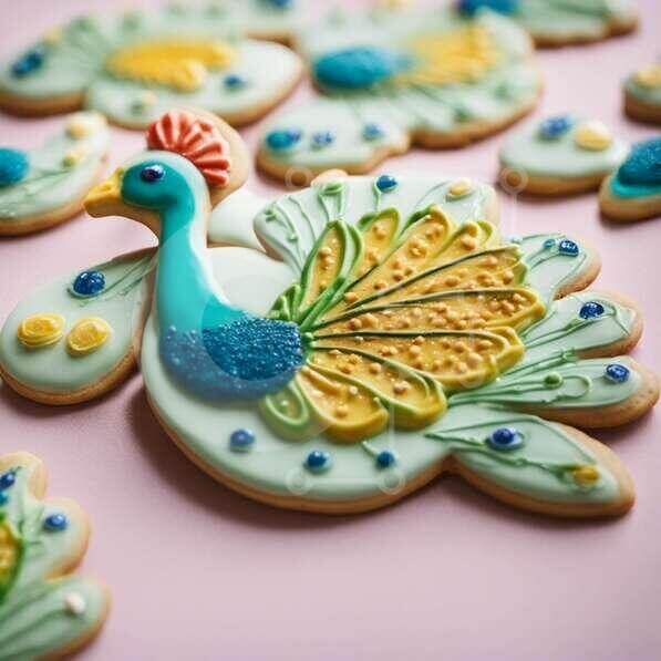 Σετ των 2 Intra Συλλεκτικό Ξύλινο Παζλ Plywood  4mm - Πολύχρωμα μπισκότα σε σχήμα παγωνιού για πάρτι ή γιορτή Σε Ξύλινο Κουτί - Διαστάσεις: 10x10 cm – 25 κομμάτια