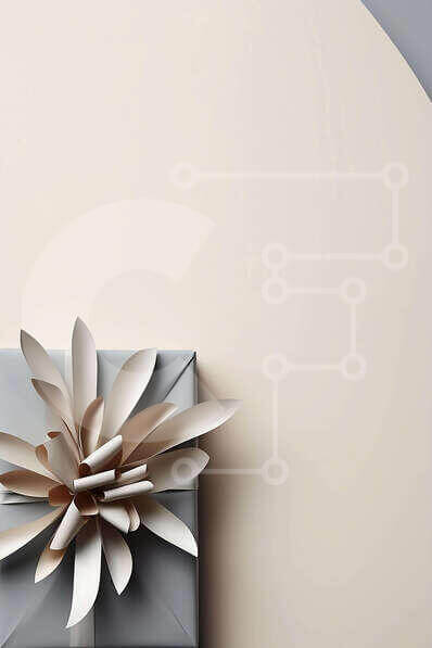 Intra Συλλεκτικό Ξύλινο Παζλ Plywood  4mm - Κουτί δώρου σε γκρι χρώμα με περίτεχνη χάρτινη διακόσμηση λουλουδιών Σε Ξύλινο Κουτί - Διαστάσεις: 10x10 cm – 25 κομμάτια