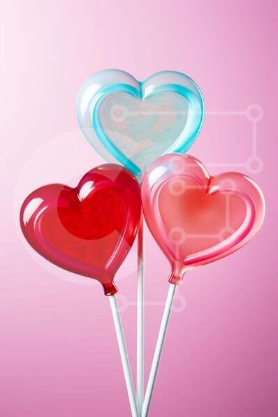 Intra Συλλεκτικό Ξύλινο Παζλ Plywood  4mm - Γλειφιτζούρια σε σχήμα καρδιάς σε ροζ φόντο Σε Ξύλινο Κουτί - Διαστάσεις: 10x10 cm – 25 κομμάτια