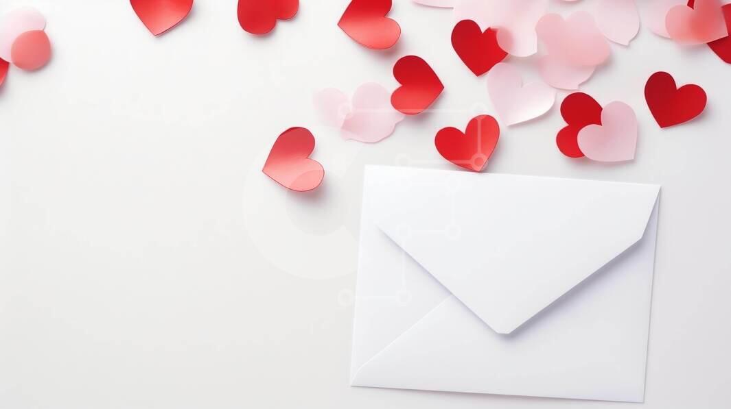 Intra Συλλεκτικό Ξύλινο Παζλ Plywood  4mm - Φάκελος του Αγίου Βαλεντίνου με καρδιές σε λευκό τραπέζι Σε Ξύλινο Κουτί - Διαστάσεις: 10x10 cm – 25 κομμάτια