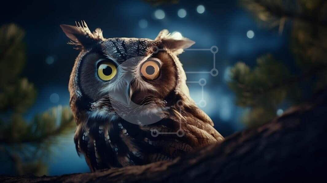 Intra Συλλεκτικό Ξύλινο Παζλ Plywood  4mm - Περίεργη κουκουβάγια που κάθεται σε ένα κλαδί δέντρου Σε Ξύλινο Κουτί - Διαστάσεις: 10x10 cm – 25 κομμάτια