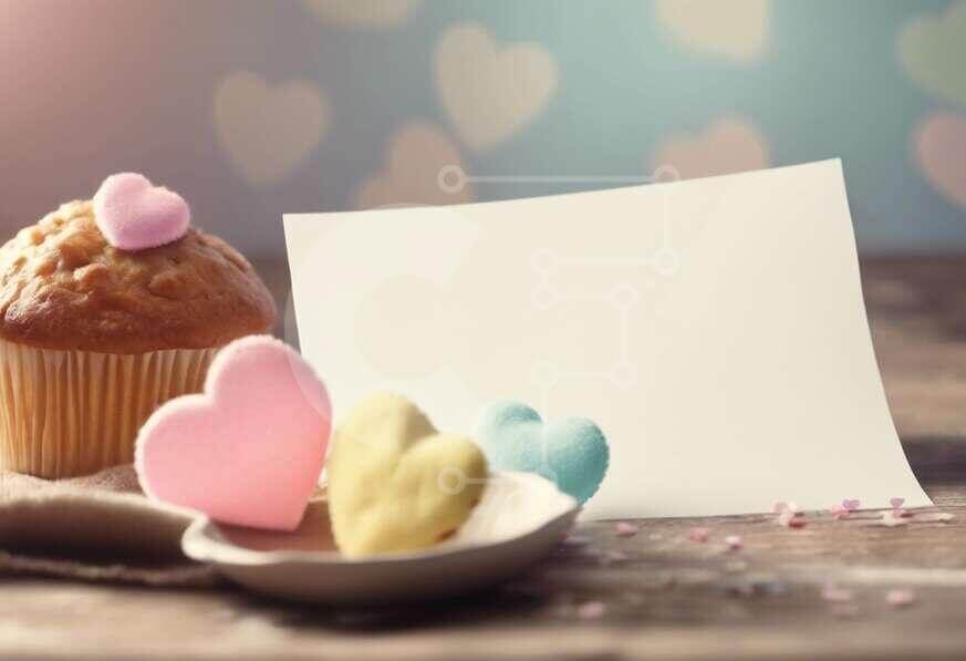 Σετ των 2 Intra Συλλεκτικό Ξύλινο Παζλ Plywood  4mm - Cupcake και καραμέλες καρδιά με άδειο σημειωματάριο Σε Ξύλινο Κουτί - Διαστάσεις: 10x10 cm – 25 κομμάτια