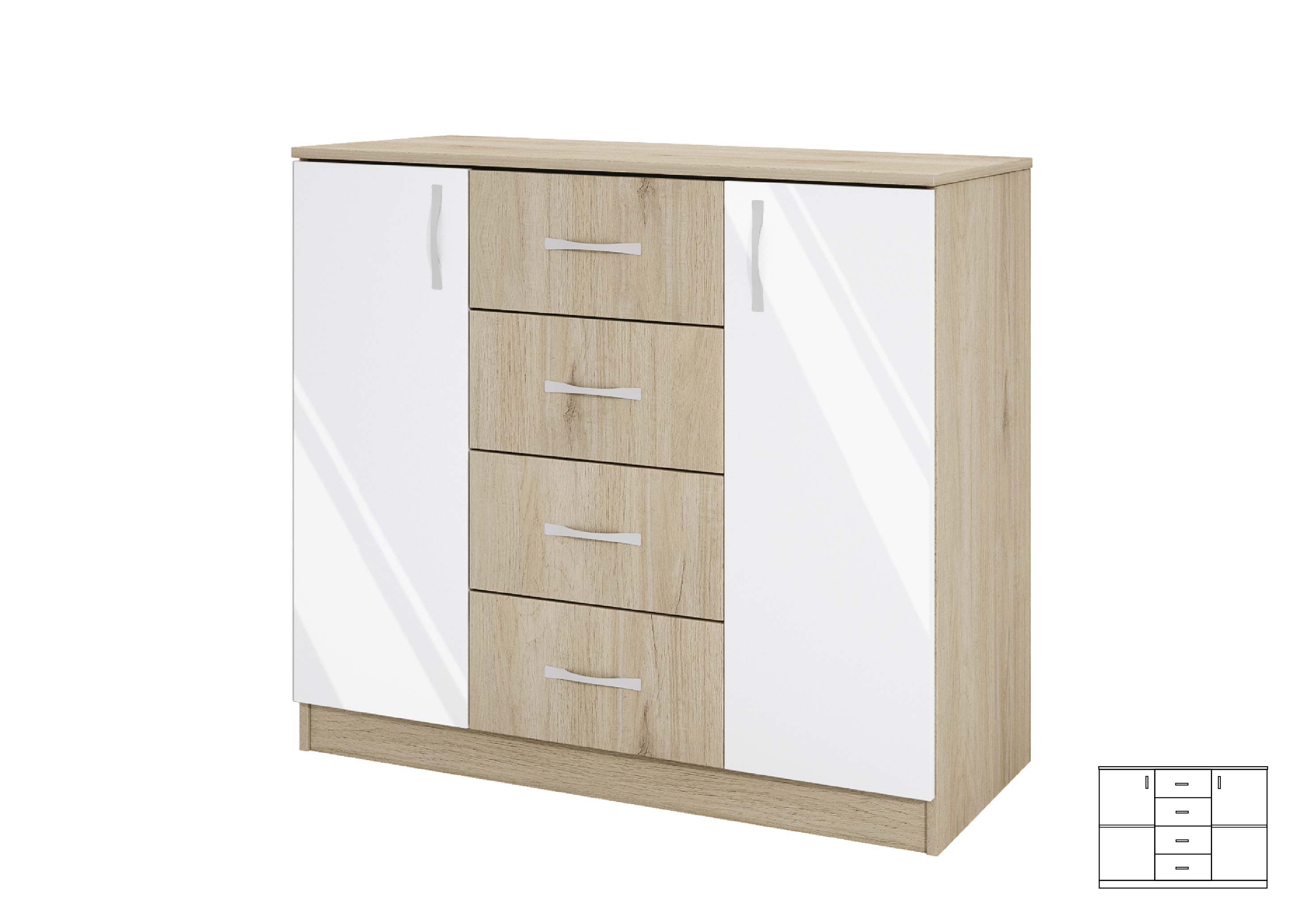 Τουαλέτα 1213004 Σόνομα Λευκό, 43,5x91x100, Genomax Genom1219922100