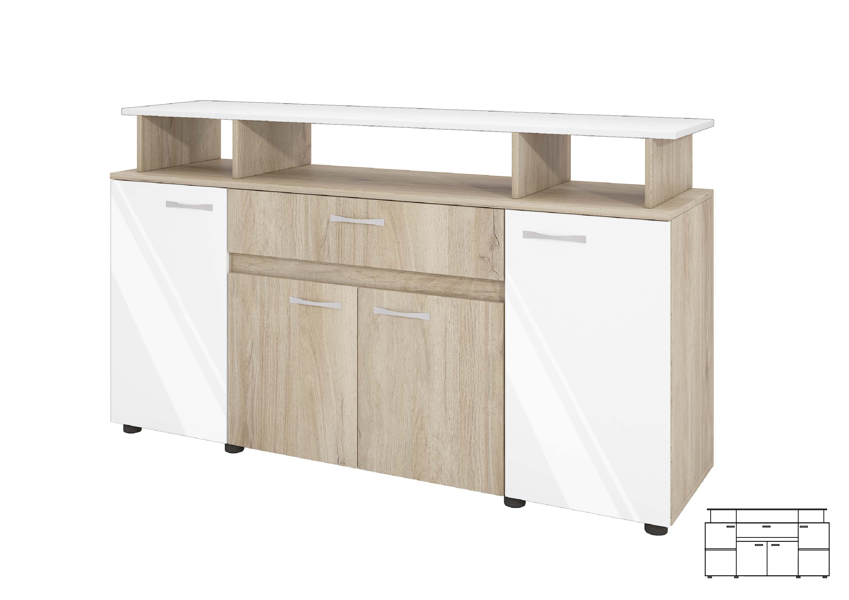 Τουαλέτα 1213056 Σόνομα Λευκό, 154x43x85, Genomax Genom1219922099