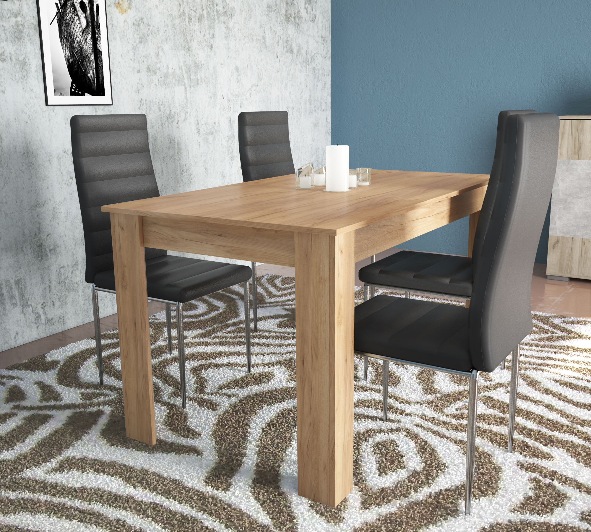 Τραπέζι “LINE” σε χρώμα μελί 140x80x75 306-00022 Τραπέζι “LINE” σε χρώμα μελί 140x80x75 306-00022