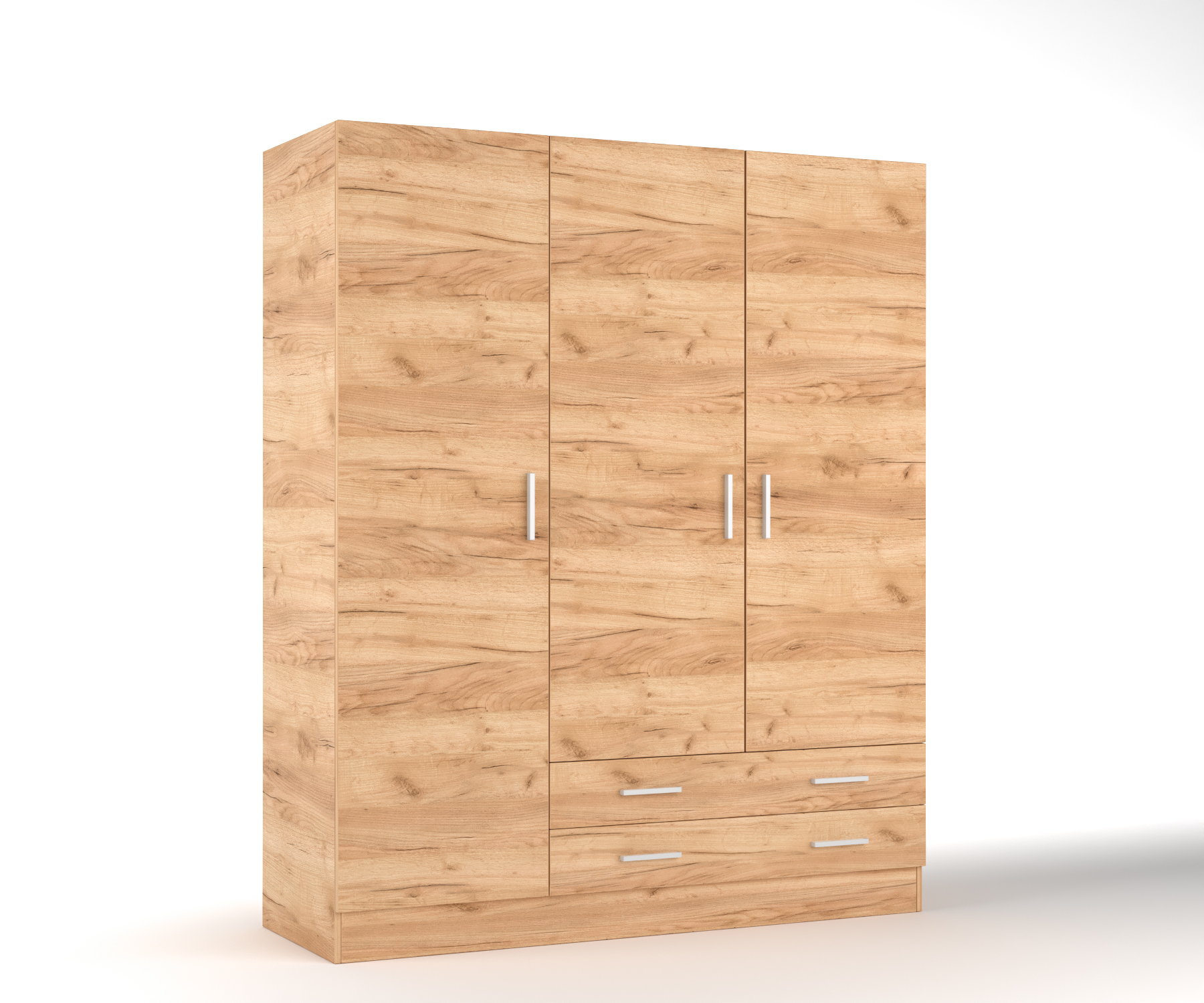Ντουλάπα “PARMA” τρίφυλλη σε χρώμα μελί 150x52x181 306-00026