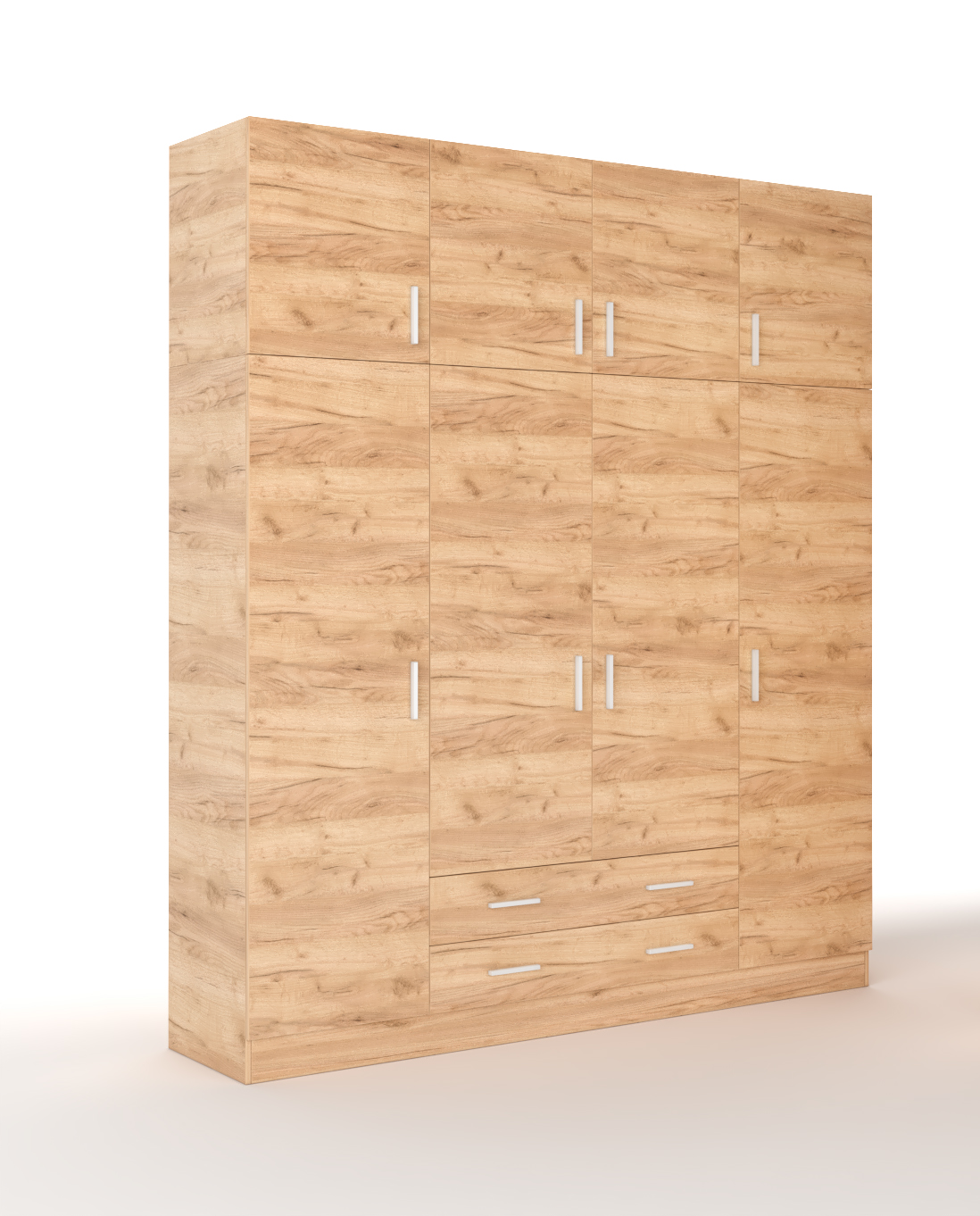 Ντουλάπα με πατάρι "PARMA" τετράφυλλη σε χρώμα μελί 200x52x240 306-00028