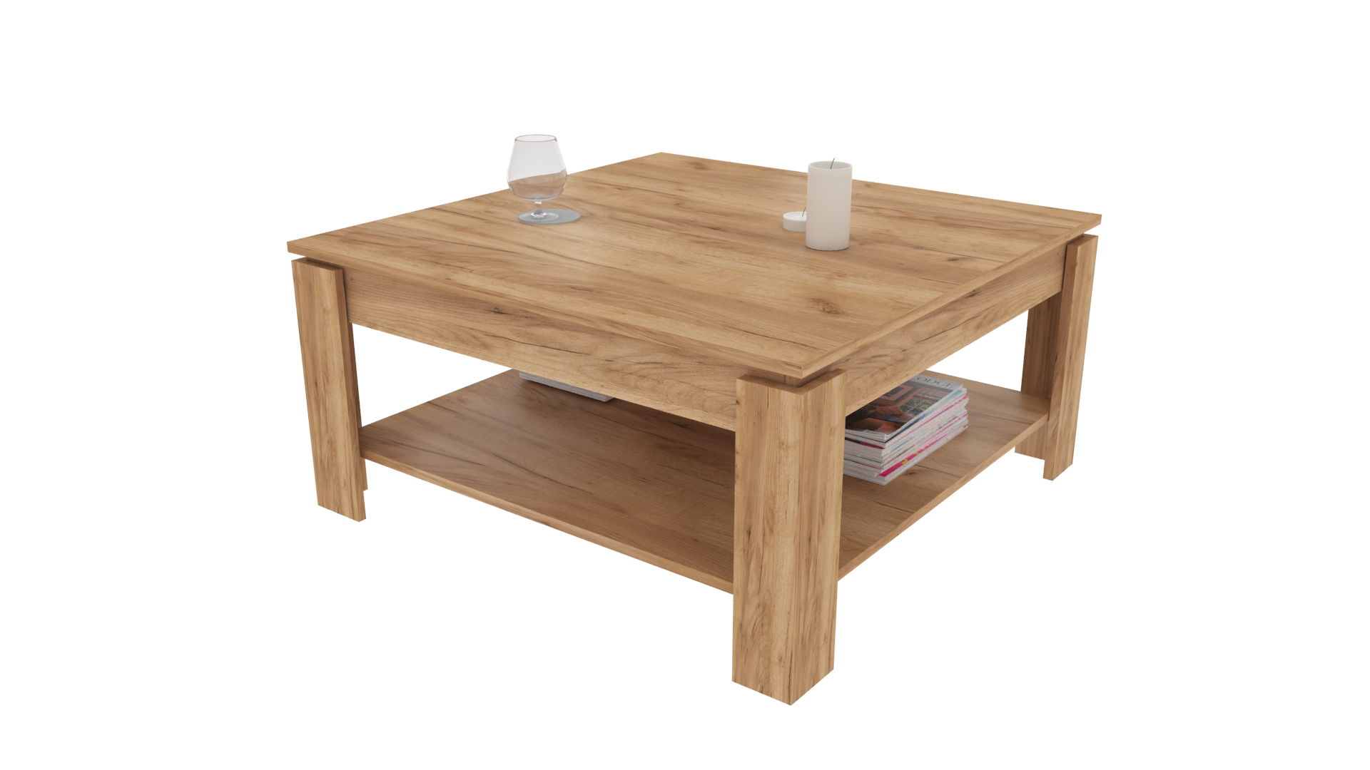 Τραπέζι σαλονιού “PARMA” σε μελί χρώμα 90x90x50 306-00030 Τραπέζι σαλονιού “PARMA” σε μελί χρώμα 90x90x50 306-00030