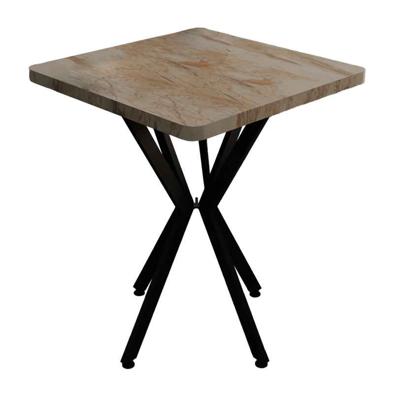 Intrahome Τραπέζι Prestone Intrahome λευκό μαρμάρου μελαμίνης-μαύρο μέταλλο 70x70x75εκ | SKU: INTRAPA-432111194