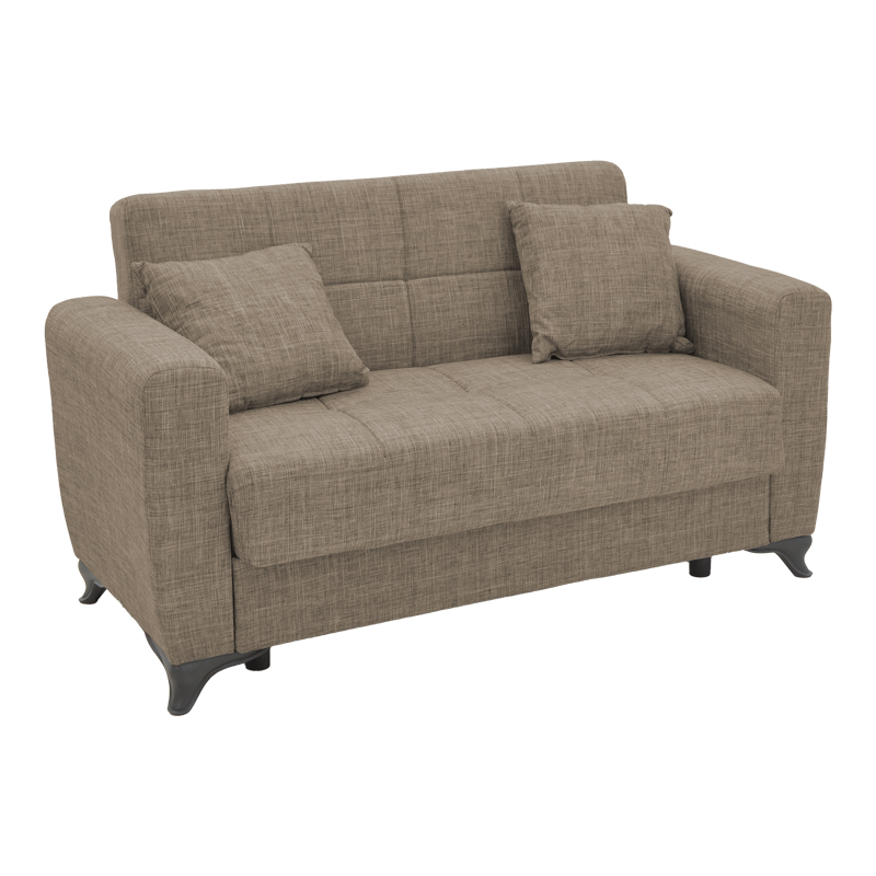 Intrahome Καναπές-κρεβάτι με αποθηκευτικό χώρο διθέσιος Modesto Intrahome ανοιχτό καφέ ύφασμα 155x85x80εκ | SKU: INTRAPA-439111142