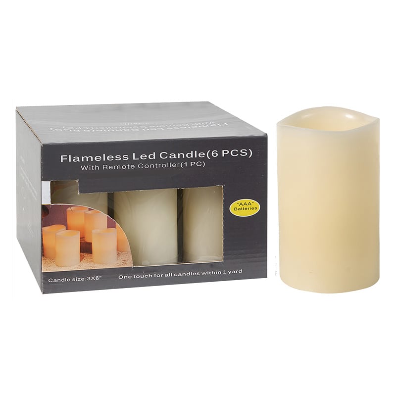 Artekko Strovlum Κερί Led Σετ/6 (8x8x15)cm Artekko 32974