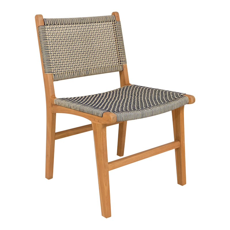 Intrahome Καρέκλα Darien Intrahome σκελετός teak ξύλο σε φυσική απόχρωση και κρεμ-μαύρο pe σχοινί 52x62x86εκ | SKU: INTRAPA-444111115