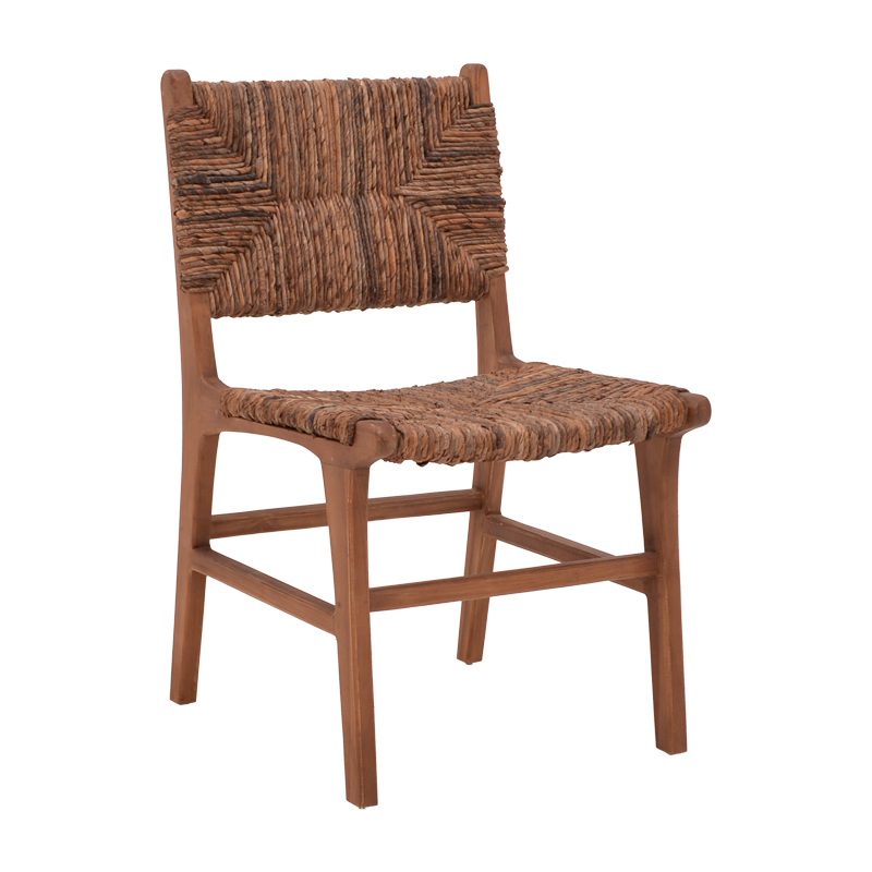 Intrahome Καρέκλα Refane Intrahome σκελετός teak ξύλο με ψάθα σε καρυδί απόχρωση 50x58x85εκ | SKU: INTRAPA-447111110
