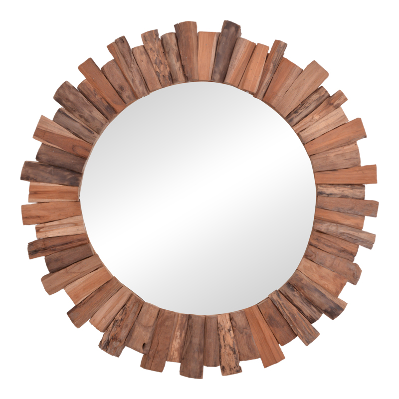 Intrahome Καθρέπτης Rounder Intrahome teak ξύλο σε φυσική απόχρωση Φ100x5εκ | SKU: INTRAPA-449111110