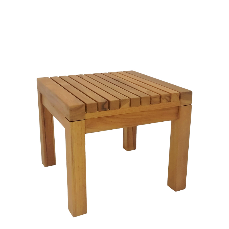 Intrahome Τραπεζάκι ξαπλώστρας Poly Intrahome teak ξύλο σε φυσική απόχρωση 35x35x30εκ | SKU: INTRAPA-454111110