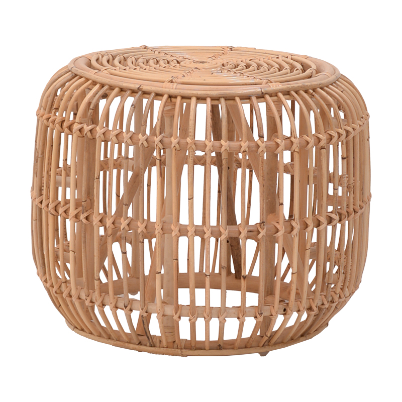 Intrahome Σκαμπό Rajesty Intrahome rattan σε φυσική απόχρωση Φ60x46εκ | SKU: INTRAPA-455111121