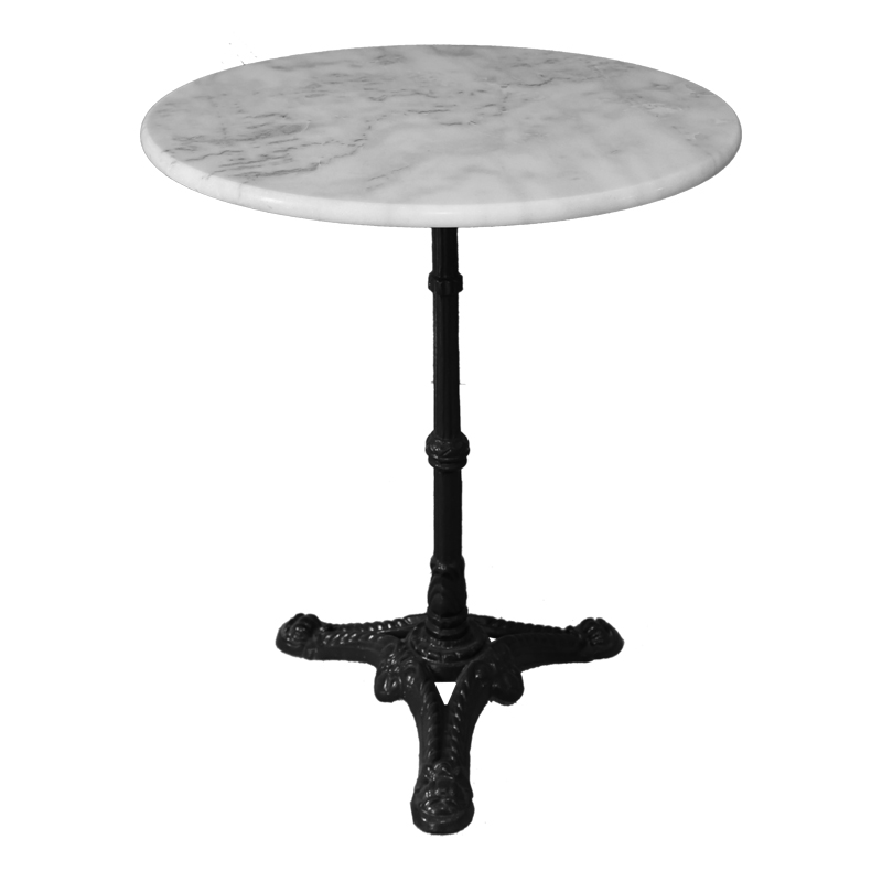 Intrahome Τραπέζι μαρμάρινο Ancara Intrahome μαντέμι σε λευκή-μαύρη απόχρωση  Φ60x70.8εκ | SKU: INTRAPA-477111112