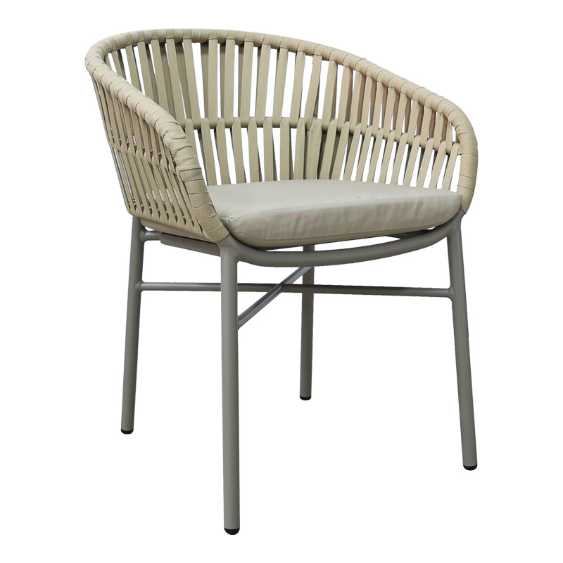 Intrahome Πολυθρόνα Frama Intrahome αλουμίνιο-pe σχοινί σε καφε απόχρωση και μαξιλάρι 57x60x78εκ | SKU: INTRAPA-484111121