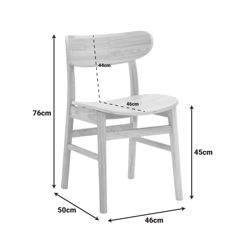 Καρέκλα Exne Intrahome rubberwood σε φυσική απόχρωση 46x50x76εκ INTRAPA-493111119