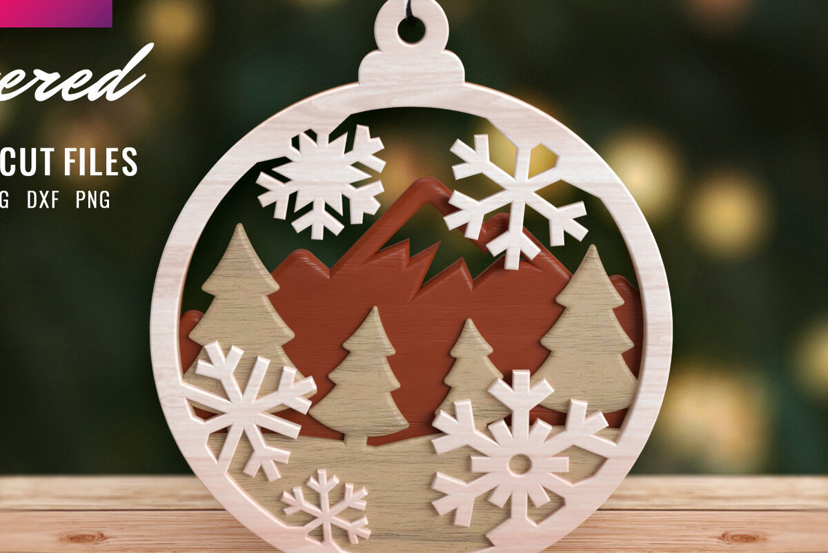 Σετ των 3 Intra απο ξύλο plywood 3mm-4mm πάχος Τρισδιάστατο χριστουγεννιάτικο δέντρο στολίδι του δάσους Δίασταση 8x8 cm INTRAFABR-57268322