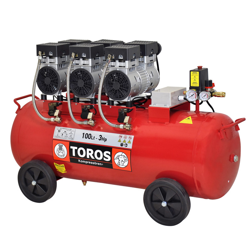 TOROS: ΑΕΡΟΣΥΜΠΙΕΣΤΗΣ ΧΑΜΗΛΟΥ ΘΟΡΥΒΟΥ OILFREE 100LT, 3HP UNIM-40128 TOROS: ΑΕΡΟΣΥΜΠΙΕΣΤΗΣ ΧΑΜΗΛΟΥ ΘΟΡΥΒΟΥ OILFREE 100LT, 3HP UNIM-40128