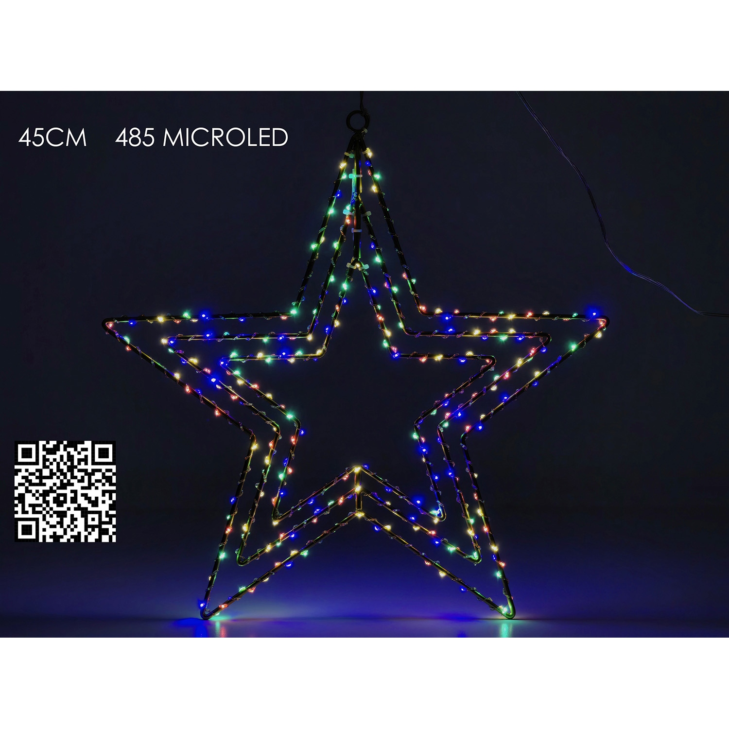 Αστέρι Τριπλό 485 Πολύχρωμα Micro LED RGB Φ45cm Αστέρι Τριπλό 485 Πολύχρωμα Micro LED RGB Φ45cm