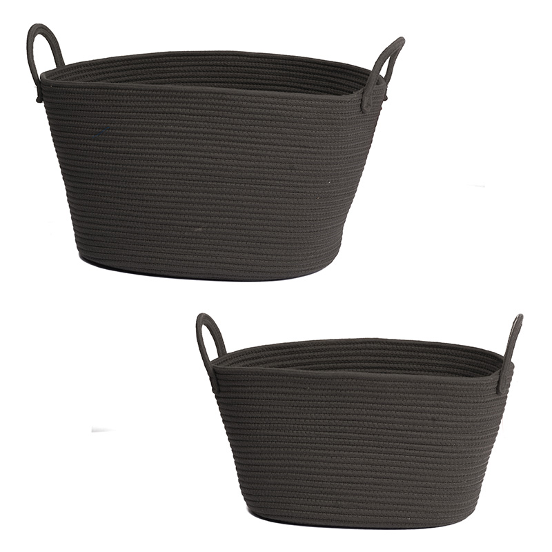 Artekko Lorne Καλάθια Πλεκτά Ανθρακί (58x38x37)cm Σετ/2 Artekko 40690-GRAY