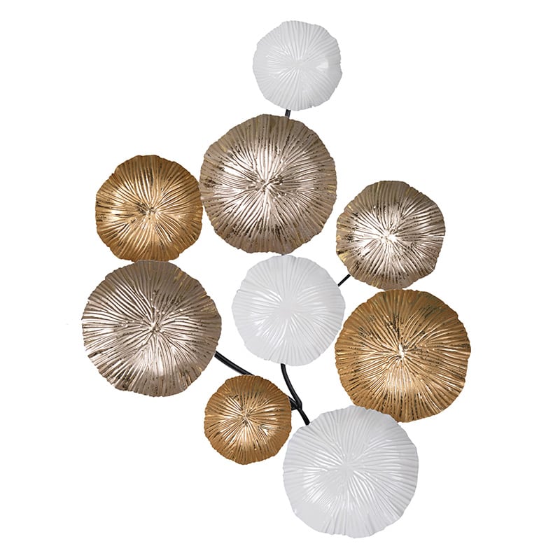 Artekko Ryder Μεταλλικό Διακοσμητικό Τοίχου σε Λευκό με Χρυσό (62x6x45)cm Artekko 41967