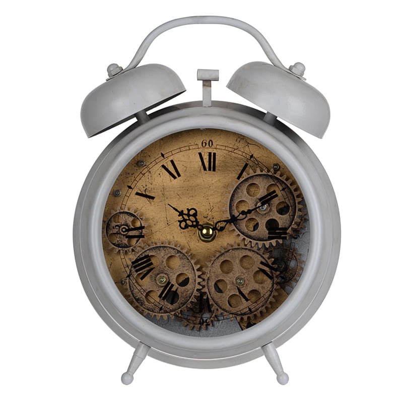 Artekko Hereford Επιτραπέζιο Ρολόι Μεταλλικό Λευκό (18x7x25)cm Artekko 42160