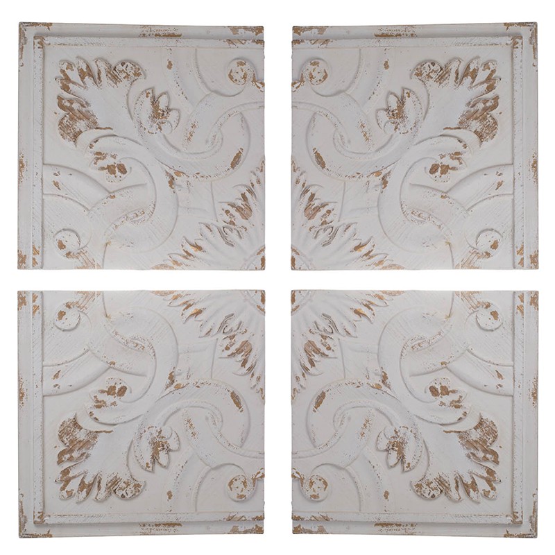 Artekko Πάνελ διακοσμητικό "Kawan" Σετ/4 (44.5x3.8x44.5)cm Artekko 43607-DS