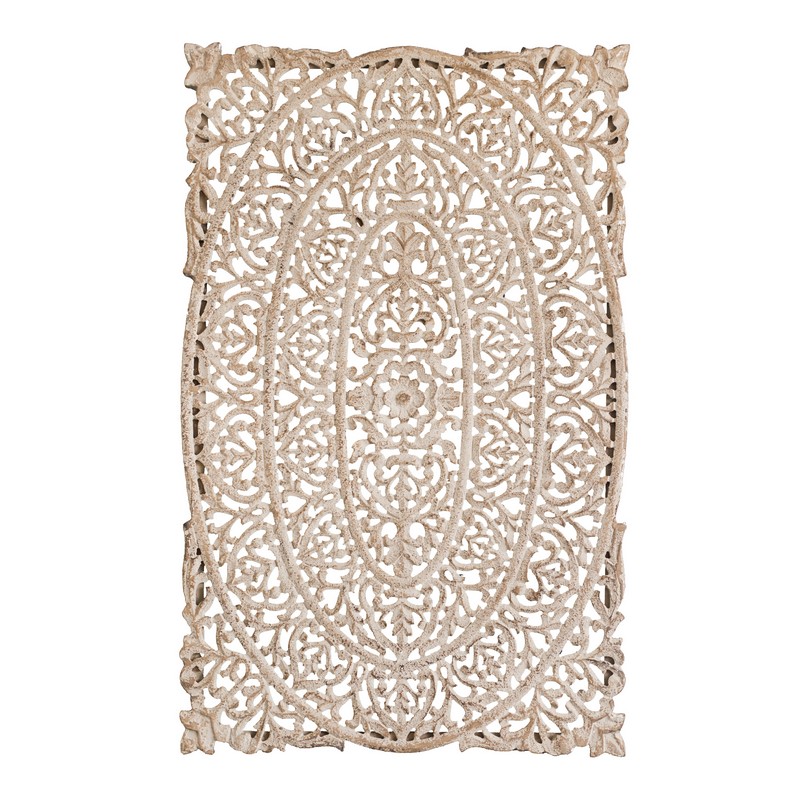 Artekko Ξύλινο Διακοσμητικό Τοίχου σε Λευκή Πατίνα (122x76x3.4)cm Artekko 43809