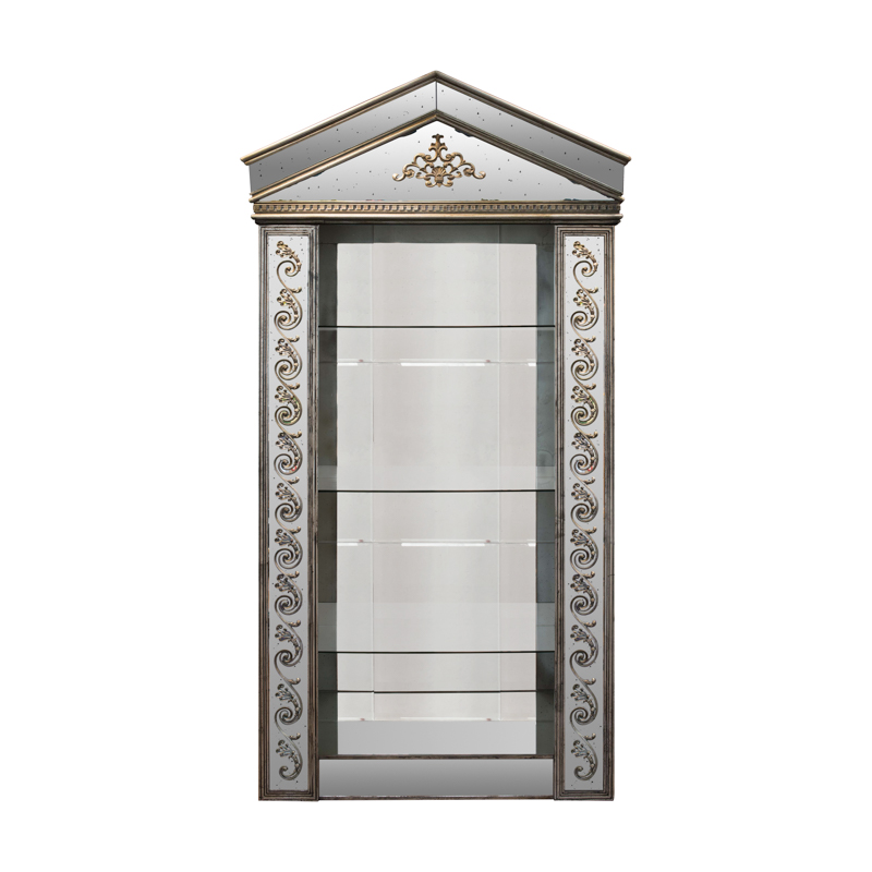 Artekko Dome Σαμπανιζέ Βιβλιοθήκη Βιτρίνα με Καθρέφτη (120x53x244)cm Artekko 44012