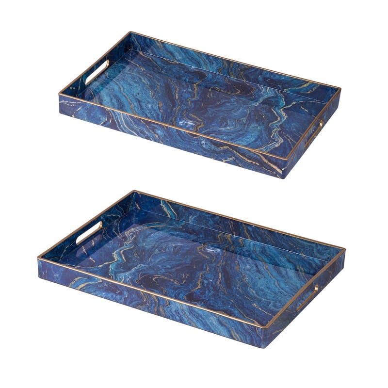 Artekko Tray Μπλε Πλαστικός Δίσκος Σερβιρίσματος (48x35x4.3)cm 2pcs Artekko 44043