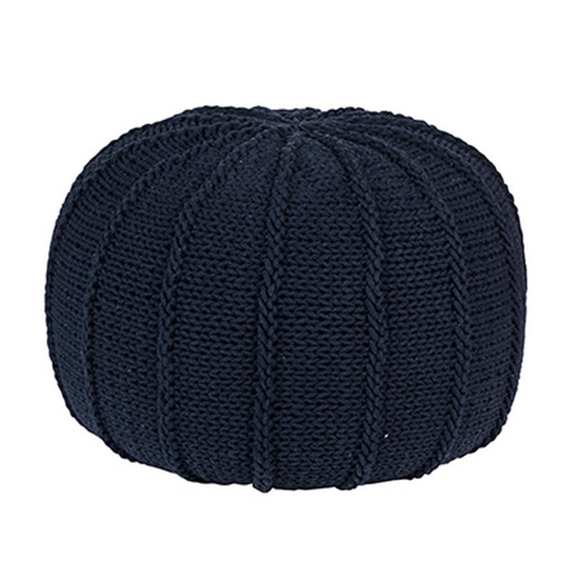 Artekko Praessac Πουφ Πλεκτό, Σκούρου Μπλέ Χρώματος - Διαστάσεων (50x50x30)cm Artekko 44208-NAVY