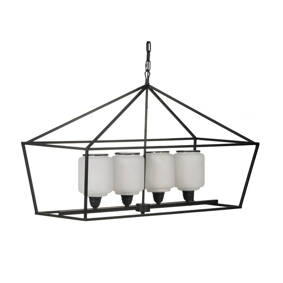 Artekko Chandelier Φωτιστικό Οροφής Πολυέλαιος Μέταλλο Γυαλί Μαύρο (106x36x60.5)cm Artekko 44418-DS