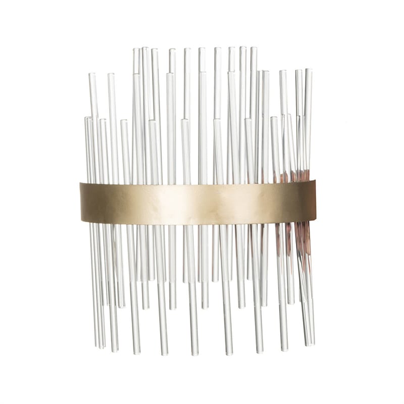 Artekko Uduc Απλίκα Τοίχου με Μέταλλο/Γυαλί Χρυσή (30,5x17,5x38)cm Artekko 44425