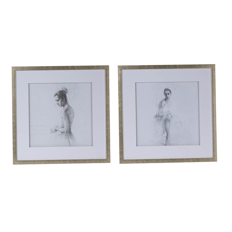 Artekko Ballet Κάδρα με Μπαλαρίνες σε Χρυσή Κορνίζα (50x3x50)cm Artekko 44877