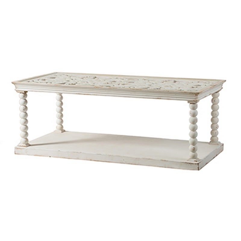 Artekko Noo Τραπέζι Σαλονιού Ξύλινο με Σκαλιστό Καπάκι και Γυαλί (122x61x47)cm Artekko 44989-DS