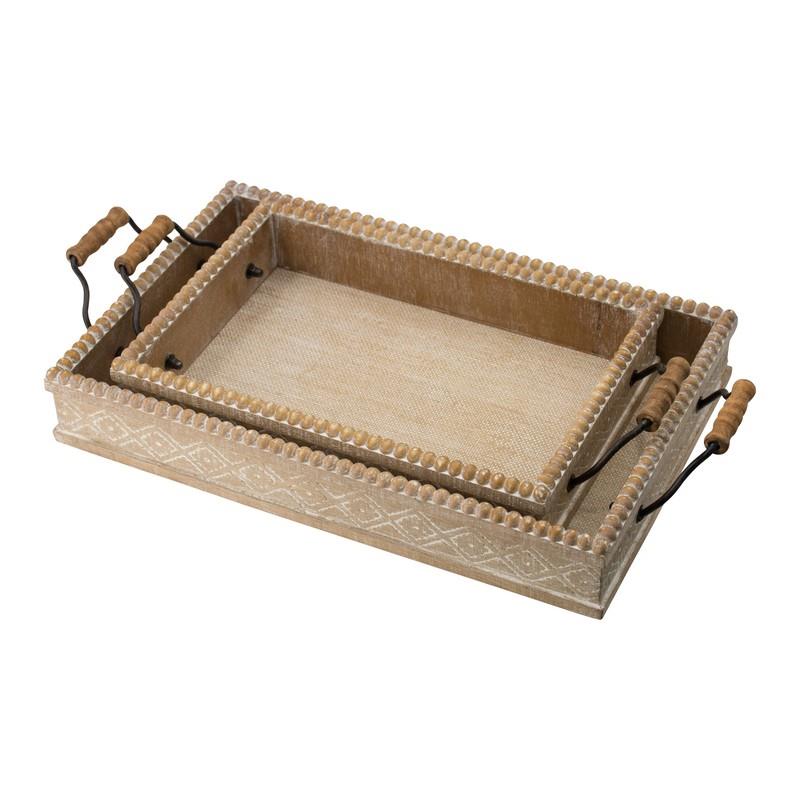 Artekko Tray Διακοσμητικός Δίσκος Ξύλο Ελάτης Φυσική Απόχρωση (49×25.5×8.5)cm Σετ/2 Artekko 45864 Artekko Tray Διακοσμητικός Δίσκος Ξύλο Ελάτης Φυσική Απόχρωση (49×25.5×8.5)cm Σετ/2 Artekko 45864
