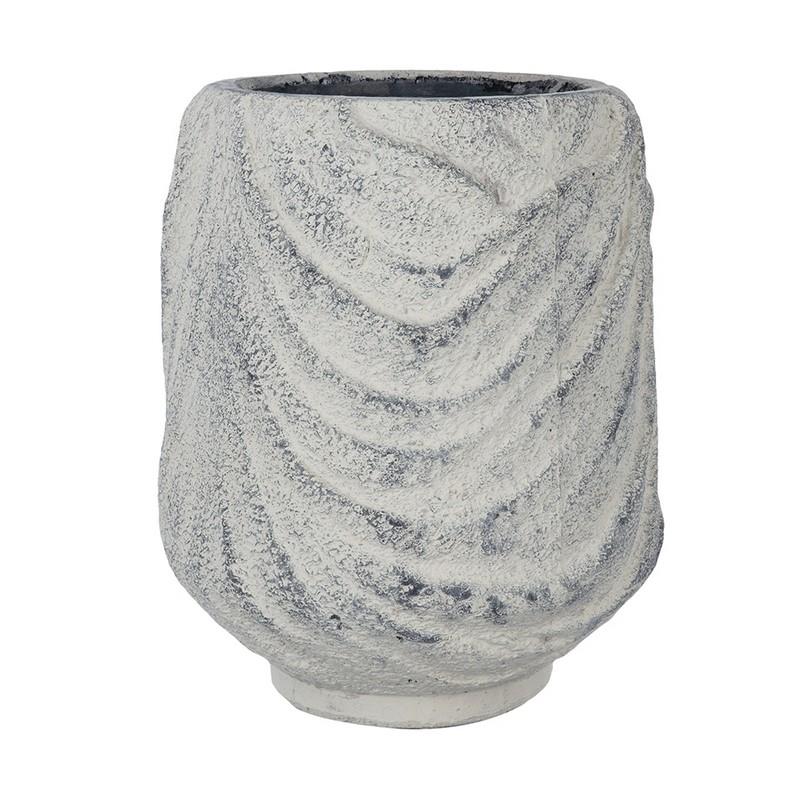 Artekko Γλάστρα Χρώμα Ανοιχτό Γκρι Τερακότα με Σχέδια 13x9x10 Artekko 460178