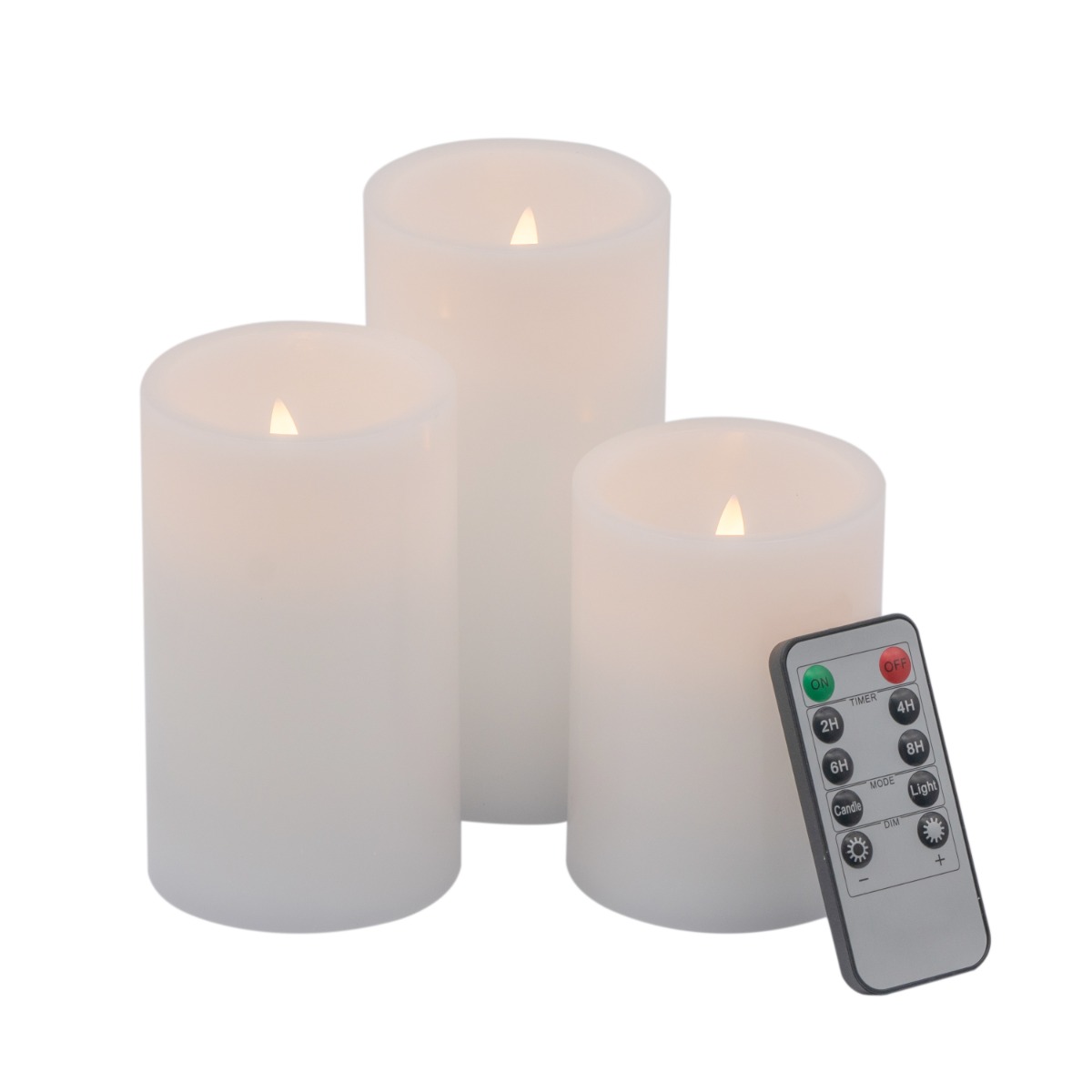 Artekko Flame Λευκά Κεριά Led με Τηλεχειριστήριο (7.6x7.6x15.2)cm 3pcs Artekko 480315-WHIT