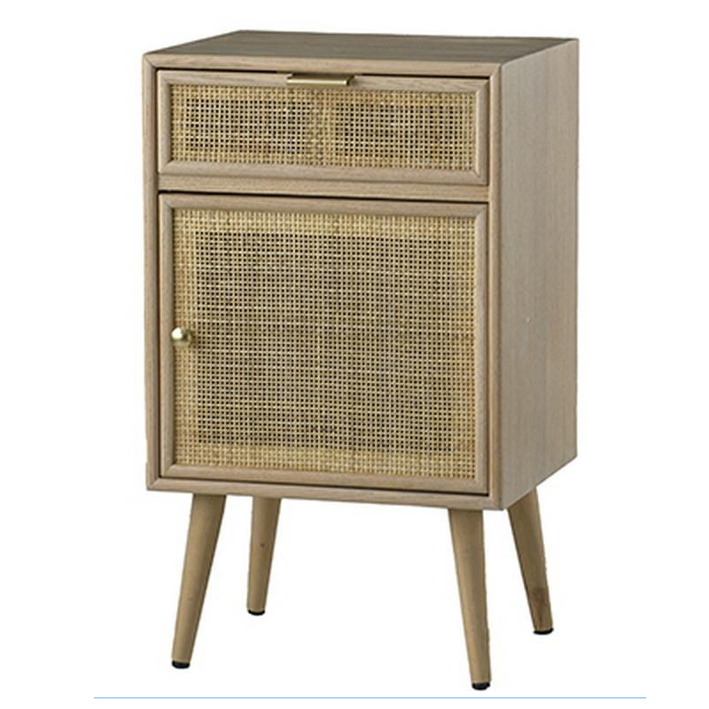 Artekko Cons MDF Κομοδίνο με Ψάθα σε Φυσική Απόχρωση (42x34.5x71)cm Artekko 48596