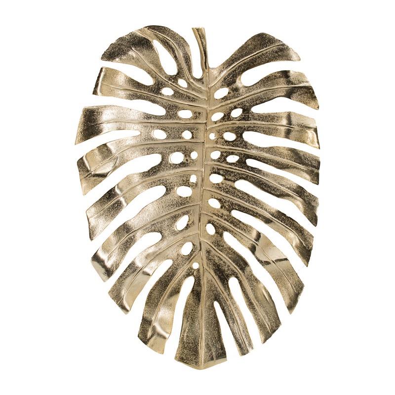 Artekko Monstera Διακοσμτική Πιατέλα Μέταλλο Χρυσό (63x44x5)cm Artekko 48669 Artekko Monstera Διακοσμτική Πιατέλα Μέταλλο Χρυσό (63x44x5)cm Artekko 48669