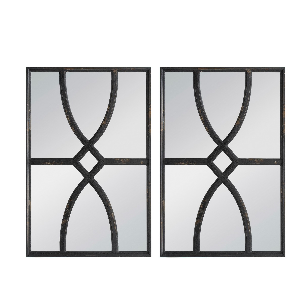 Artekko Mirror Μαύροι Ξύλινοι Καθρέφτες Τοίχου (40x3x60)cm 2pcs Artekko 49062-BLK-DS