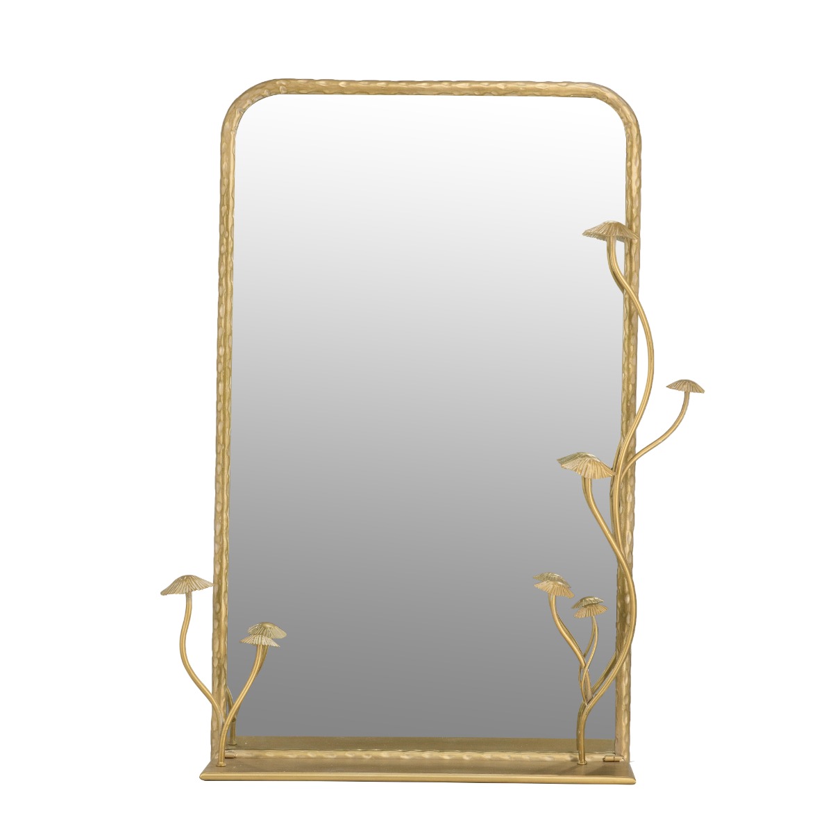 Artekko Mushroom Καθρέφτης Τοίχου με Ράφι Μέταλλο/Γυαλί Χρυσό (90x60x15)cm Artekko 49665