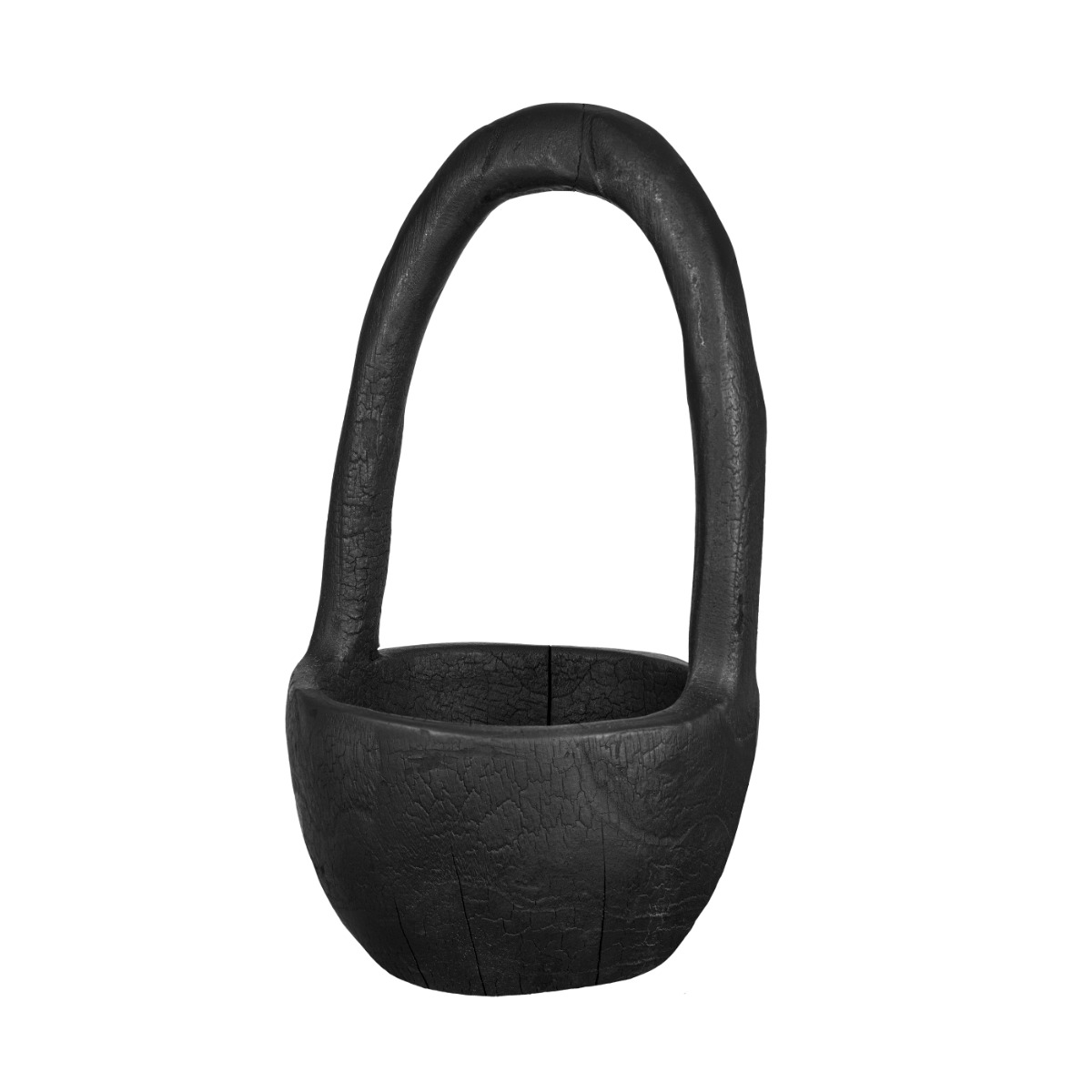 Artekko Woody Μαύρο Διακοσμητικό Μπολ με Λαβή από Ξύλο Teak (22x22x33)cm Artekko 49935-BLAC