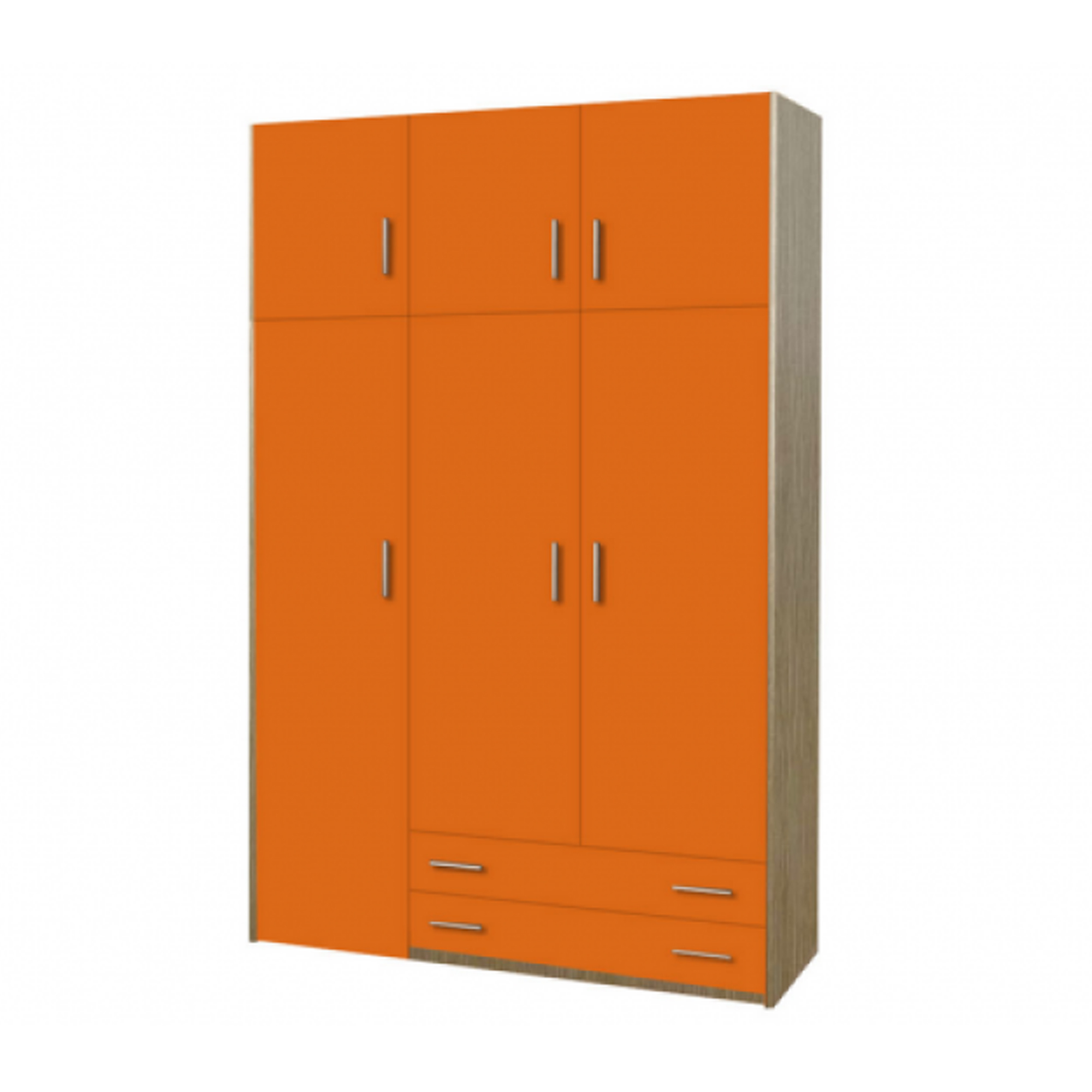 Intrahome Ντουλάπα παιδική τρίφυλλη με πατάρι σε χρώμα δρυς-κόκκινο 110x50x240 Intrahomesa-00652642