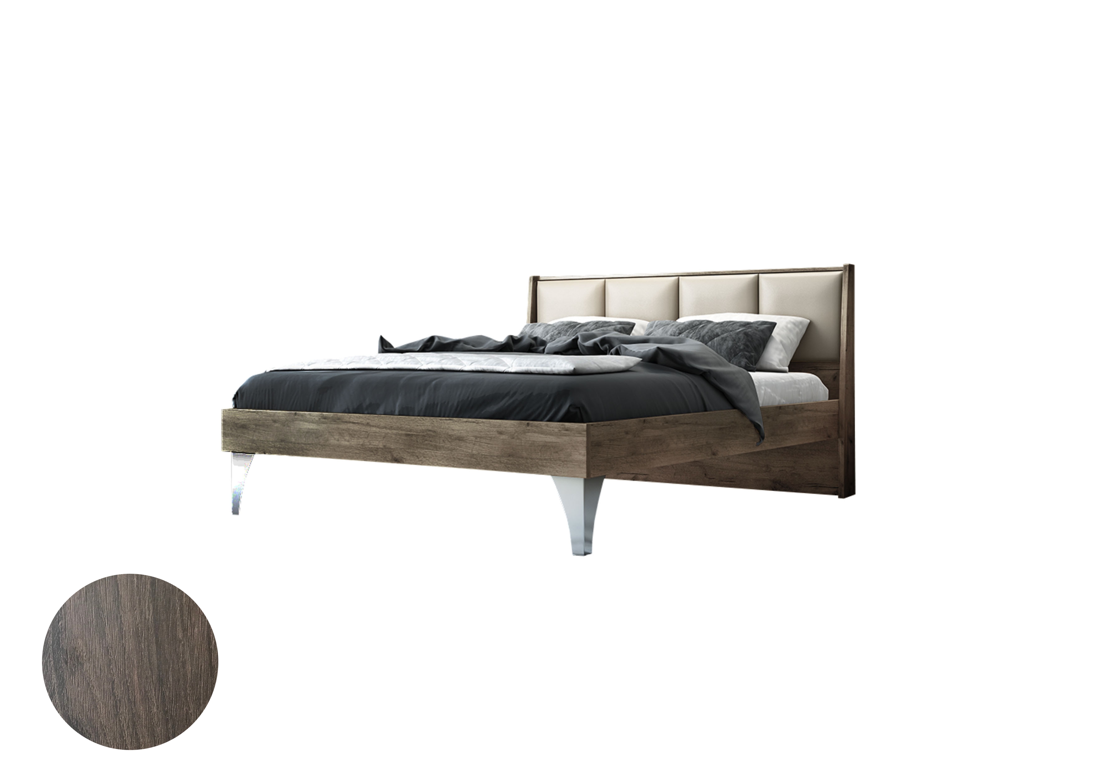 Intrahome Κρεβάτι "DIVA" διπλό σε χρώμα καστανιά 160x200 Intrahomesa-00652403