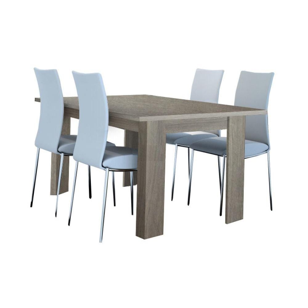 Intrahome Τραπέζι κουζίνας "ΦΑΙΗ" ανοιγόμενο σε χρώμα σταχτύ 160+40x90x78 Intrahomesa-00652286