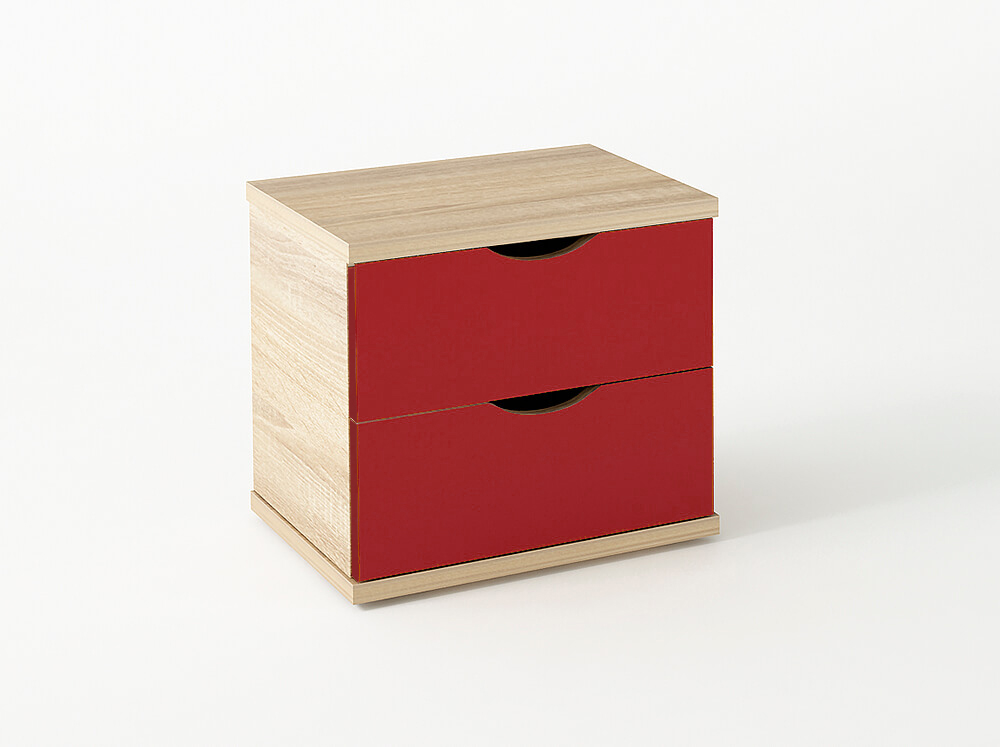 Intrahome Κομοδίνο παιδικό "Taz" χρώμα δρύς-κόκκινο 50x40x45εκ. Intrahomesa-00652251